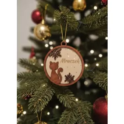 Bombka 3D sklejka (kotek)-  personalizacja